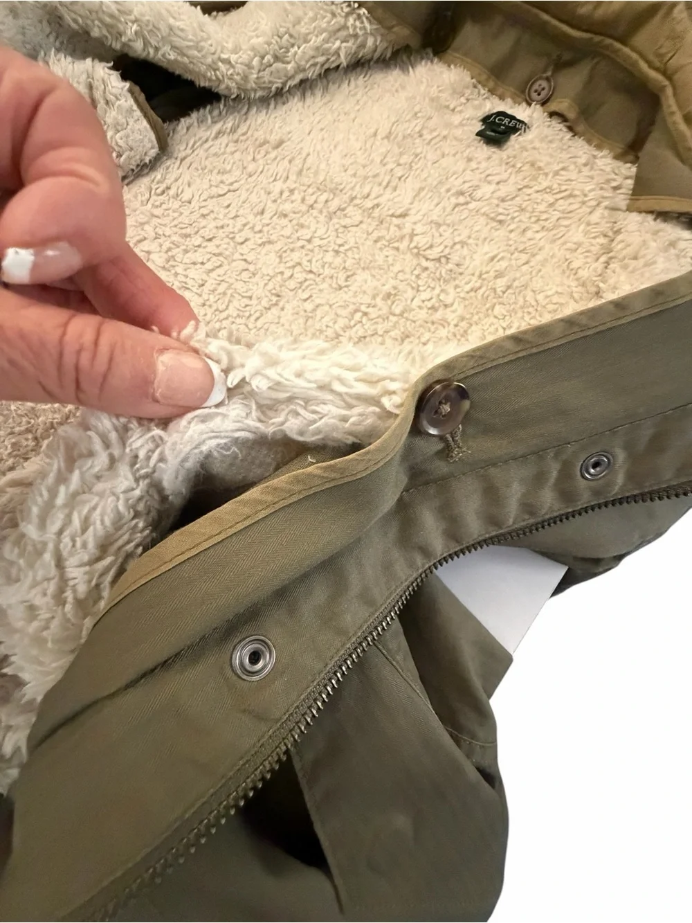 J. Crew Hooded Anorak Jacket in Olive Sz Small